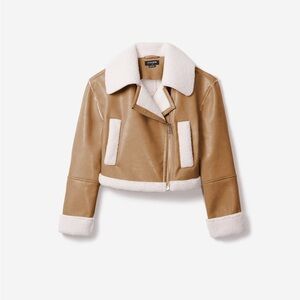 Noize Viveca Cropped Length Vegan Leather Coat